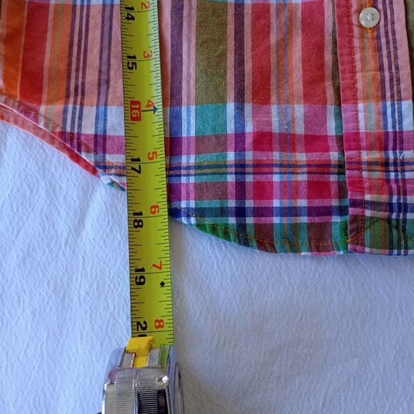Ralph Lauren Boys Plaid Button Down Oxford Shirt. S/S Size 5 Colorful Preppy - Picture 6 of 6